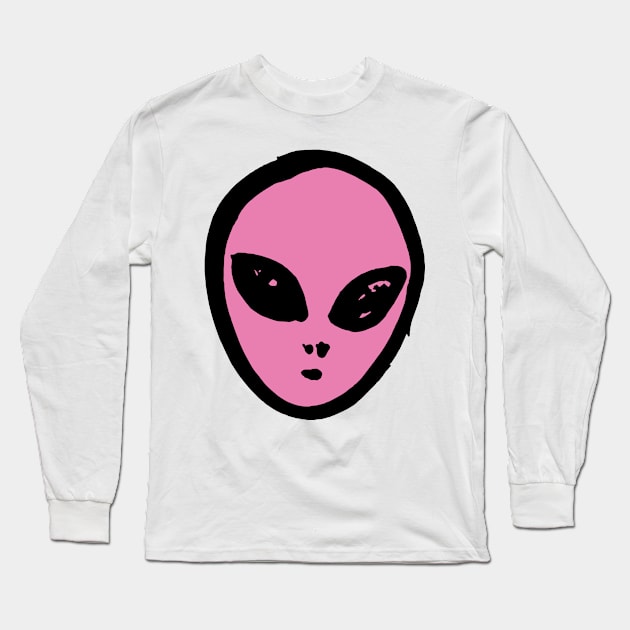 Alien Head Long Sleeve T-Shirt by KaiaAramayo